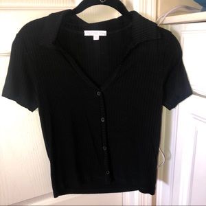 Black Casual Collared Shirt